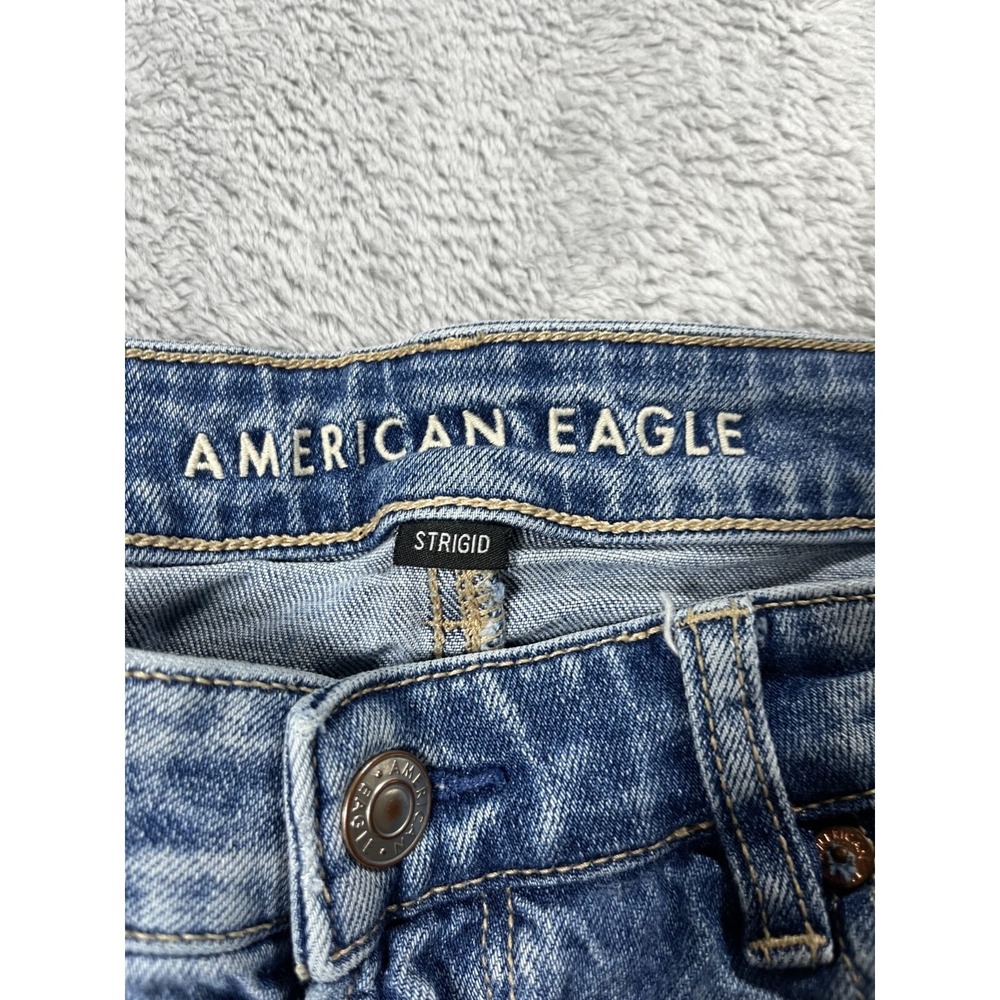 New American Eagle Jeans Women 10 Blue Distressed Highest Rise Mom Jean - Picture 9 of 14